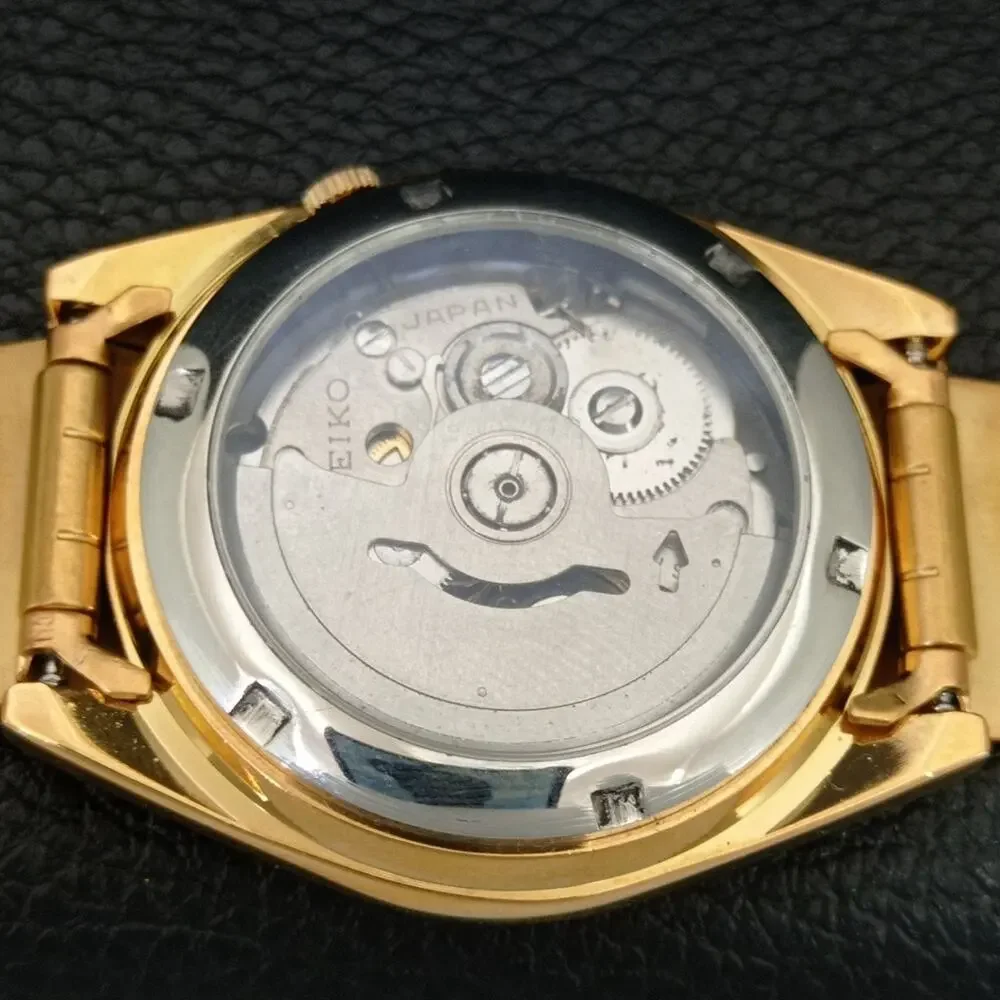 Vintage 1971 Seiko Automatic Mens Gold Watch W/daydate & Champagne accents